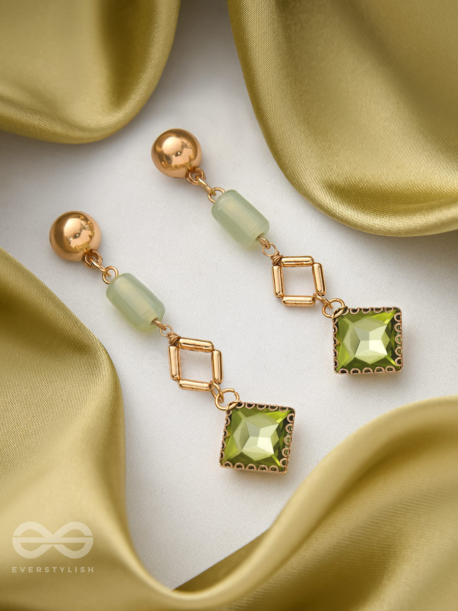 The Midnight Mist- Golden Embellished Earrings