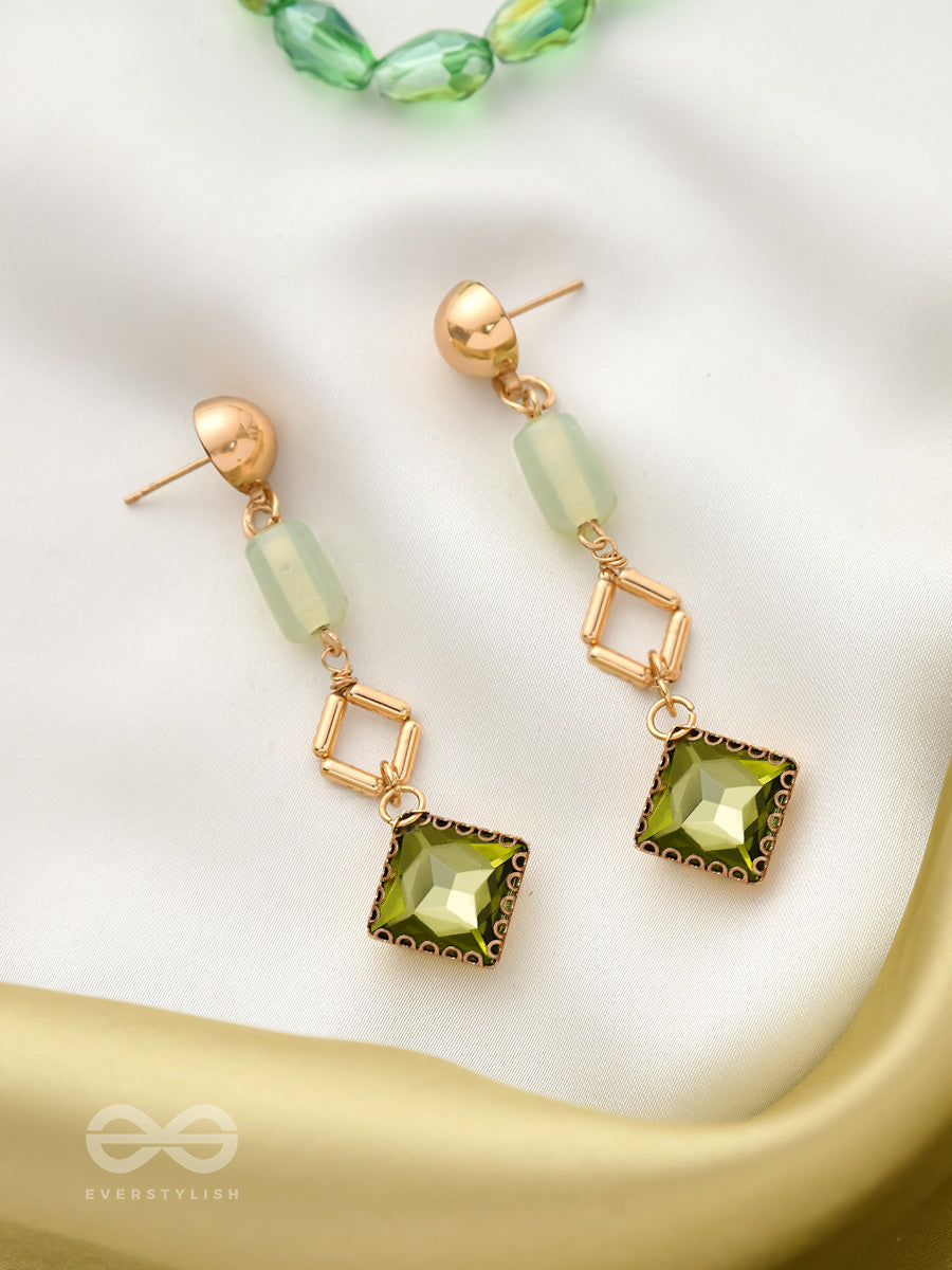 The Midnight Mist- Golden Embellished Earrings