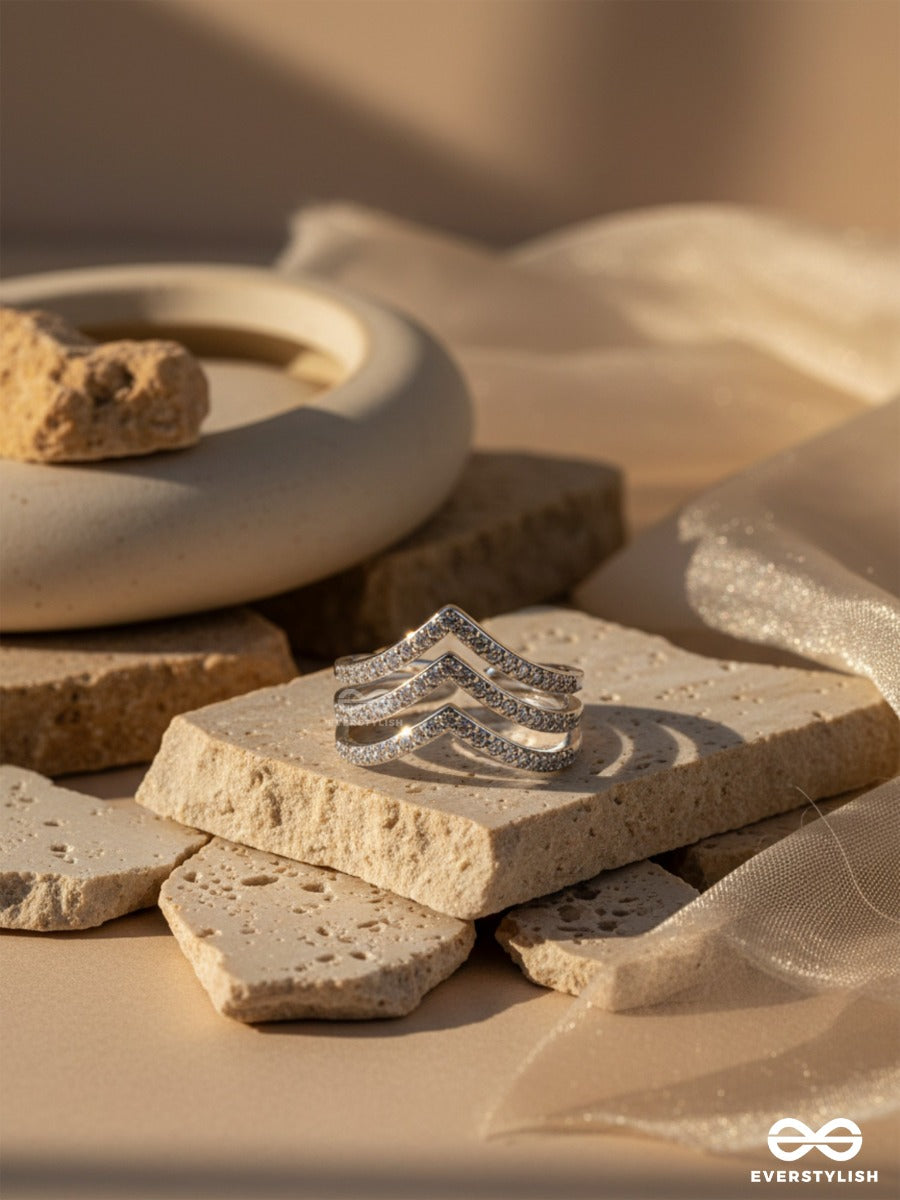 Leslie's Layered CZ Adjustable Ring (Silverette)