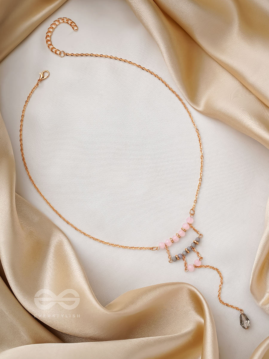 The Shimmering Raindrop- Golden Embellished Necklace With Anti-Tarnish Coating