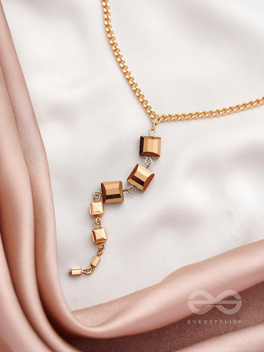 Drop Dead Gorgeous Golden Embellished Necklace With Anti-Tarnish Coating