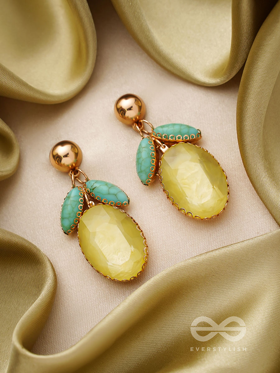 The Fruit Of Love- Golden Embellished Earrings