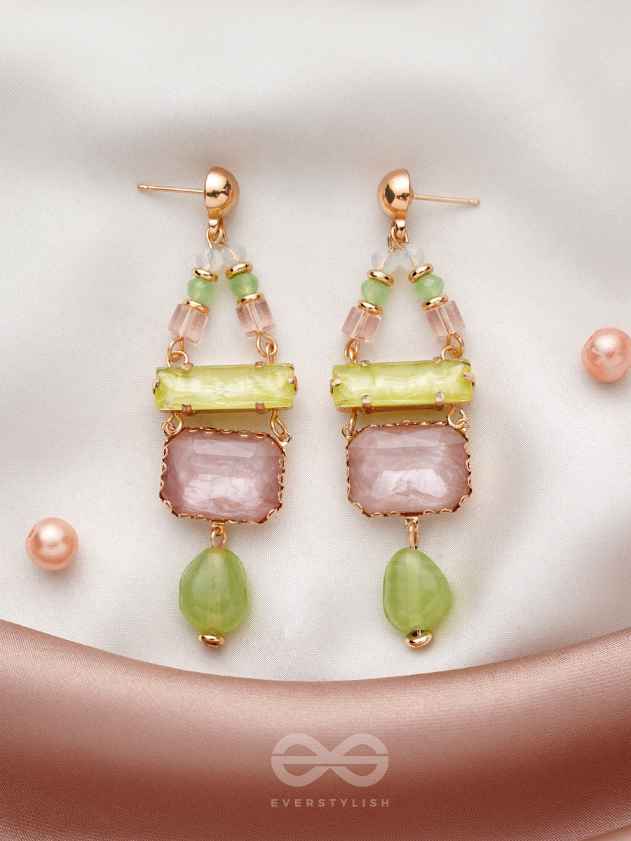 The Merry Spring- Golden Embellished Earrings
