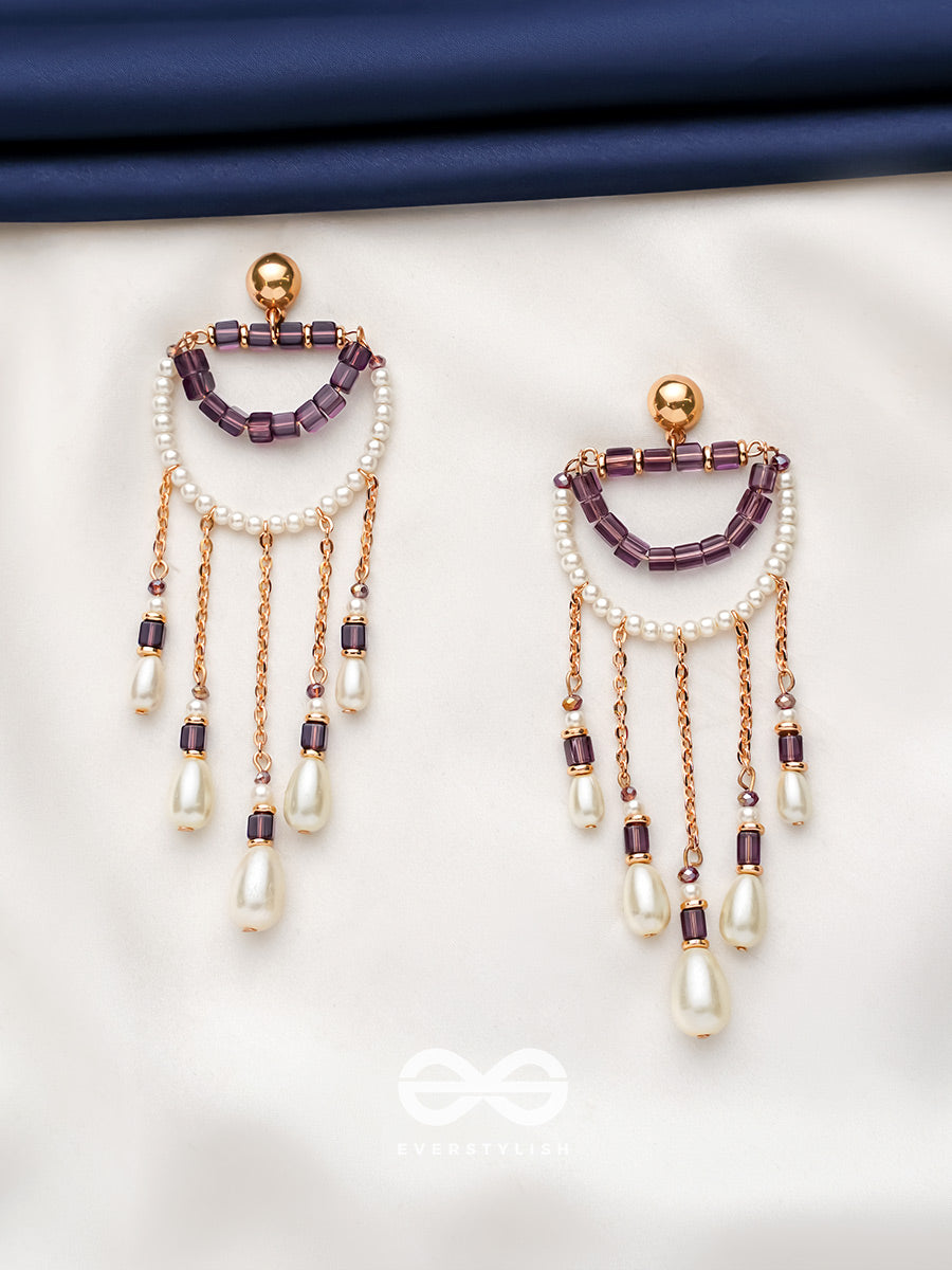 Cry For The Moon- Golden Pearl Earrings