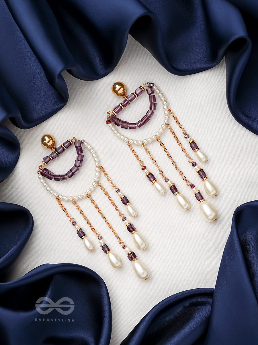 Cry For The Moon- Golden Pearl Earrings