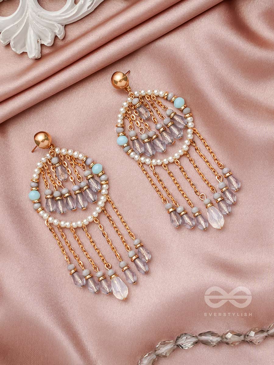The Rain Of Stars- Golden Beads Earrings