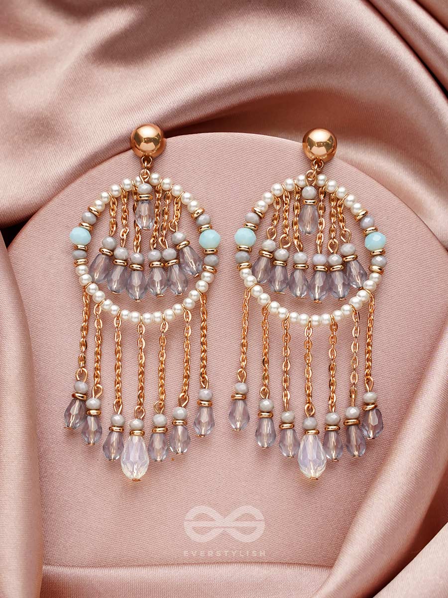The Rain Of Stars- Golden Beads Earrings