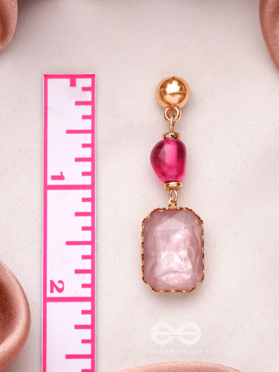 The Rose-Tinted Mirror- Golden Embellished Earrings