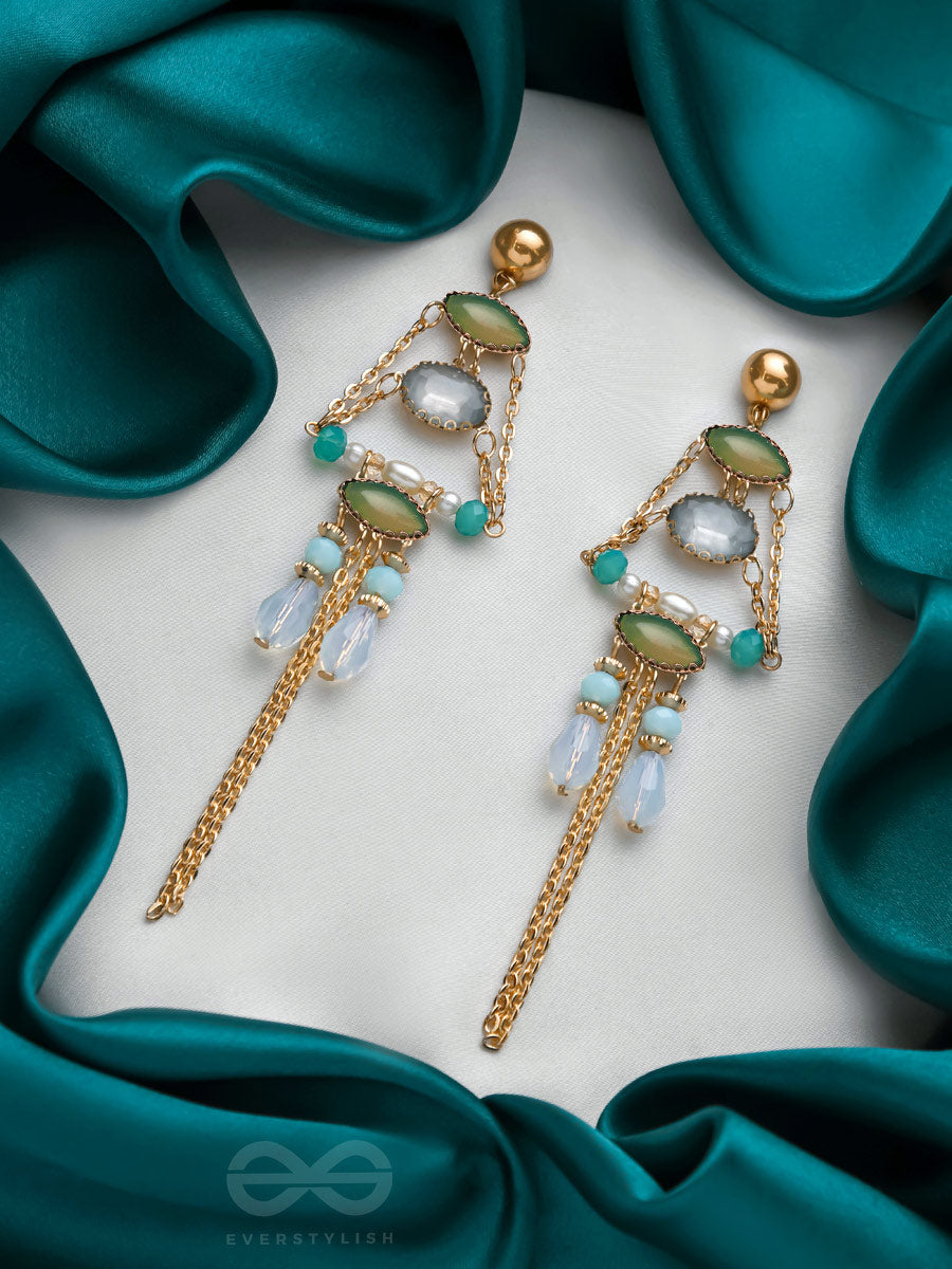The Golden Glamour- Golden Embellished Earrings