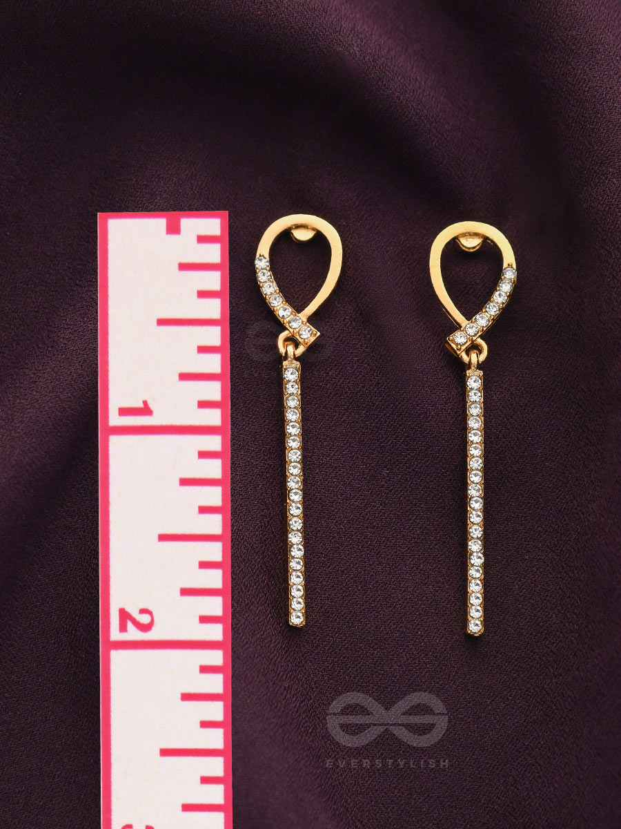 Gems On A Stick Golden Dangler Earrings