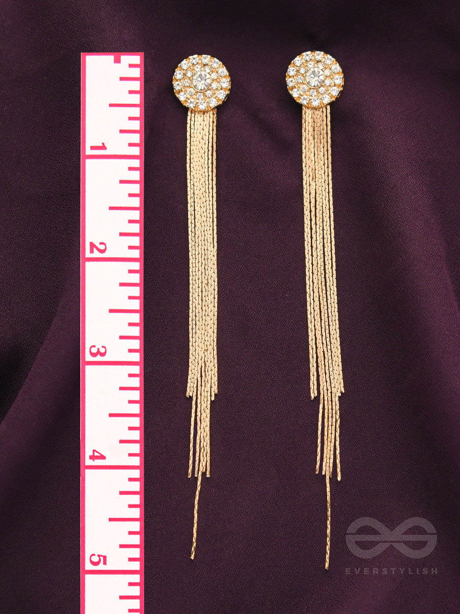 The Charm Of A Perfectionist Stone Studded Danglers- Golden