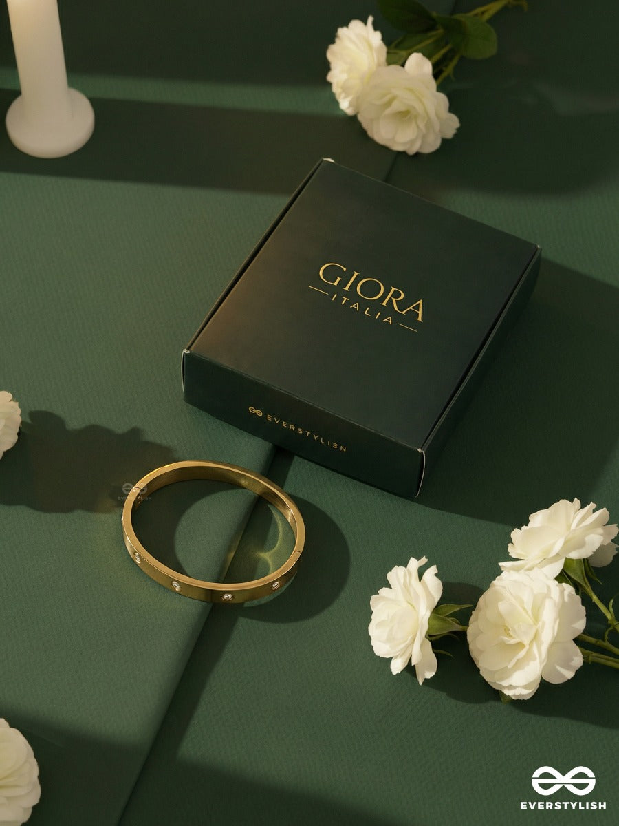 Giora Italia - Studded Aura – Stainless Steel 18K Gold Plated Anti-Tarnish Stone Bracelet