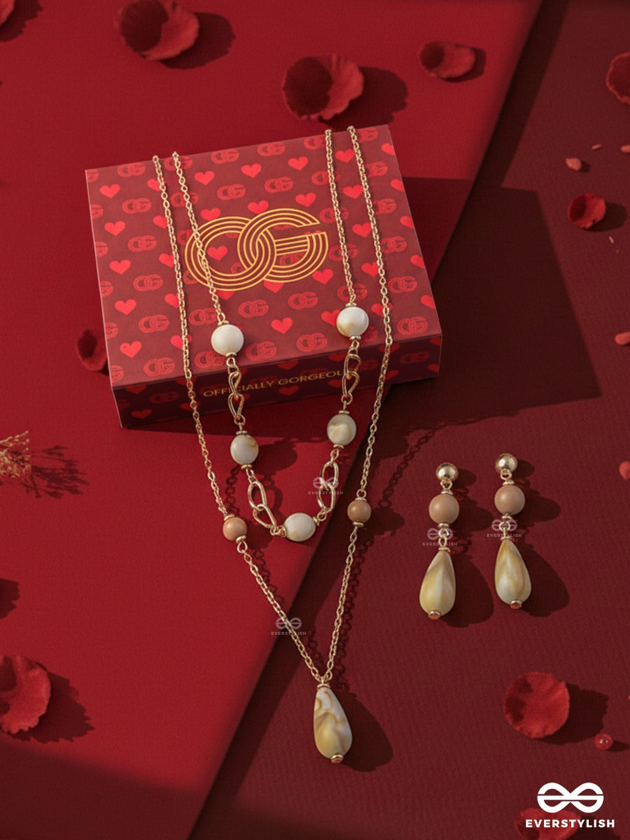 Officially Gorgeous - Silk Cascade – Drop Earrings & Necklace Jewellery Set