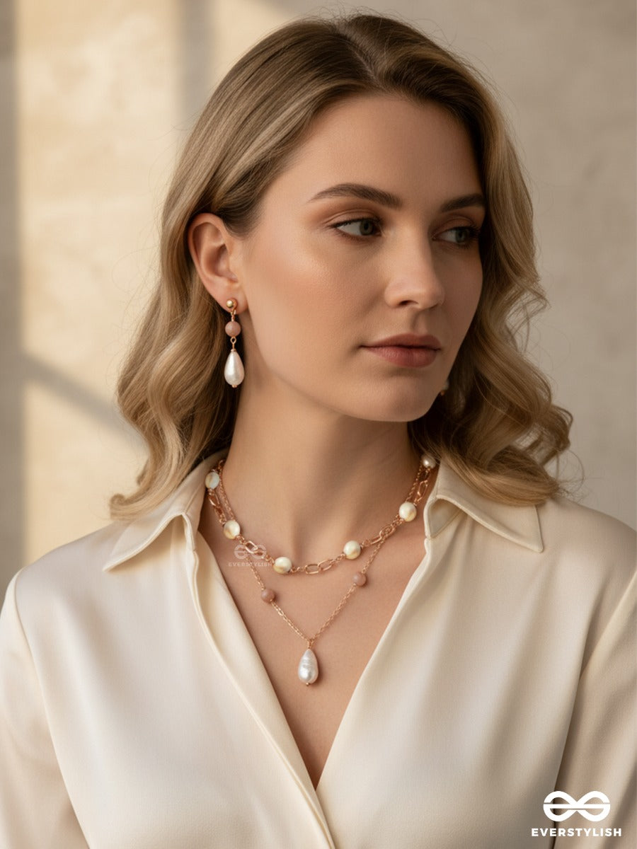 Officially Gorgeous - Silk Cascade – Drop Earrings & Necklace Jewellery Set