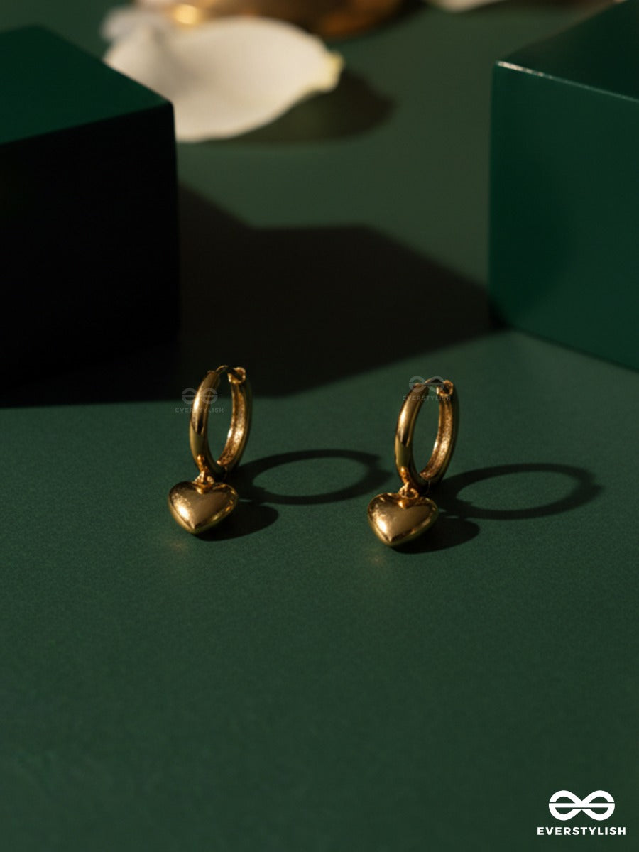 Giora Italia - Cupid’s Gold – Stainless Steel 18K Gold Plated Anti-Tarnish Heart Earrings