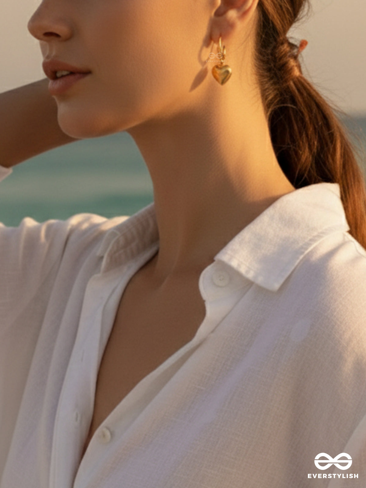 Giora Italia - Cupid’s Gold – Stainless Steel 18K Gold Plated Anti-Tarnish Heart Earrings
