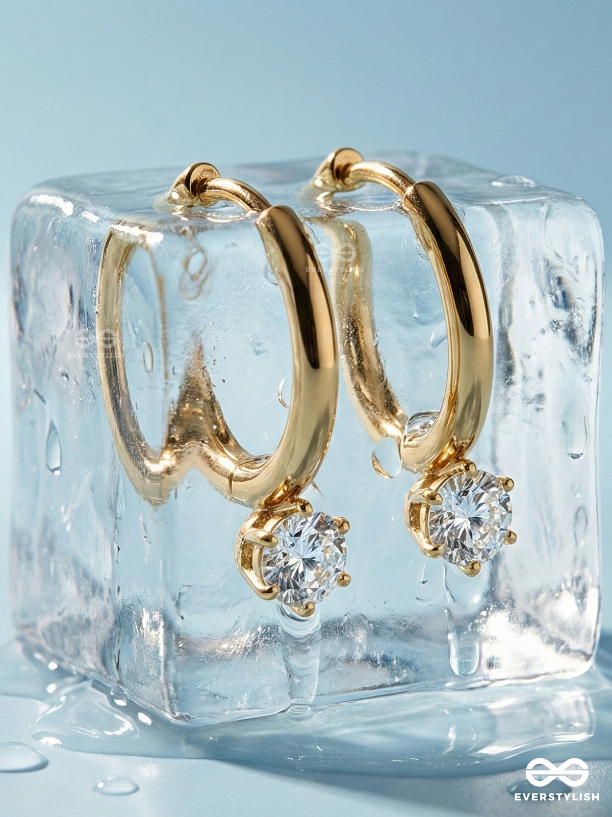 Giora Italia - Lumi Drop – Stainless Steel 18K Gold Plated Anti-Tarnish Drop Hoops Earrings