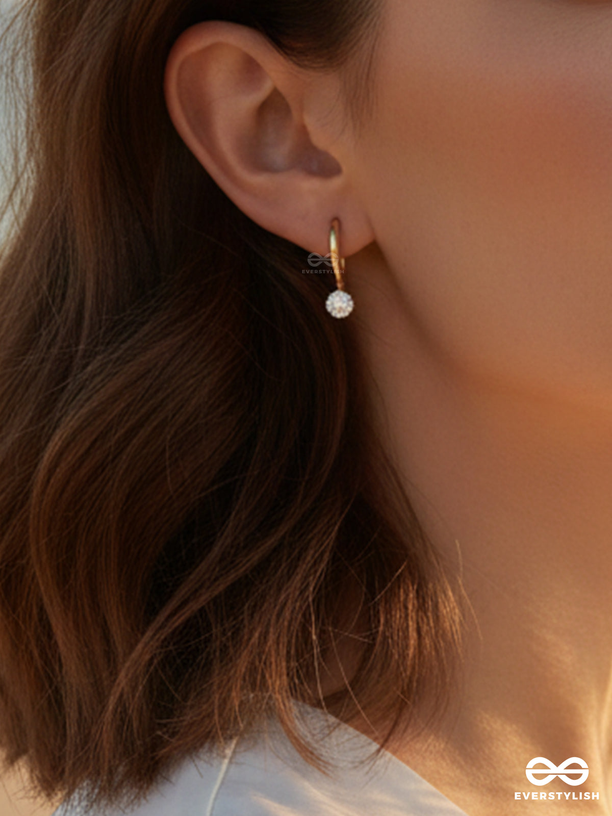 Giora Italia - Lumi Drop – Stainless Steel 18K Gold Plated Anti-Tarnish Drop Hoops Earrings