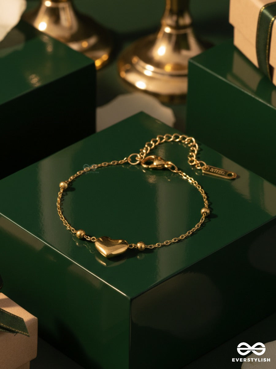 Giora Italia - The Forever Love – Stainless Steel 18K Gold Plated Anti-Tarnish Classic Heart Bracelet