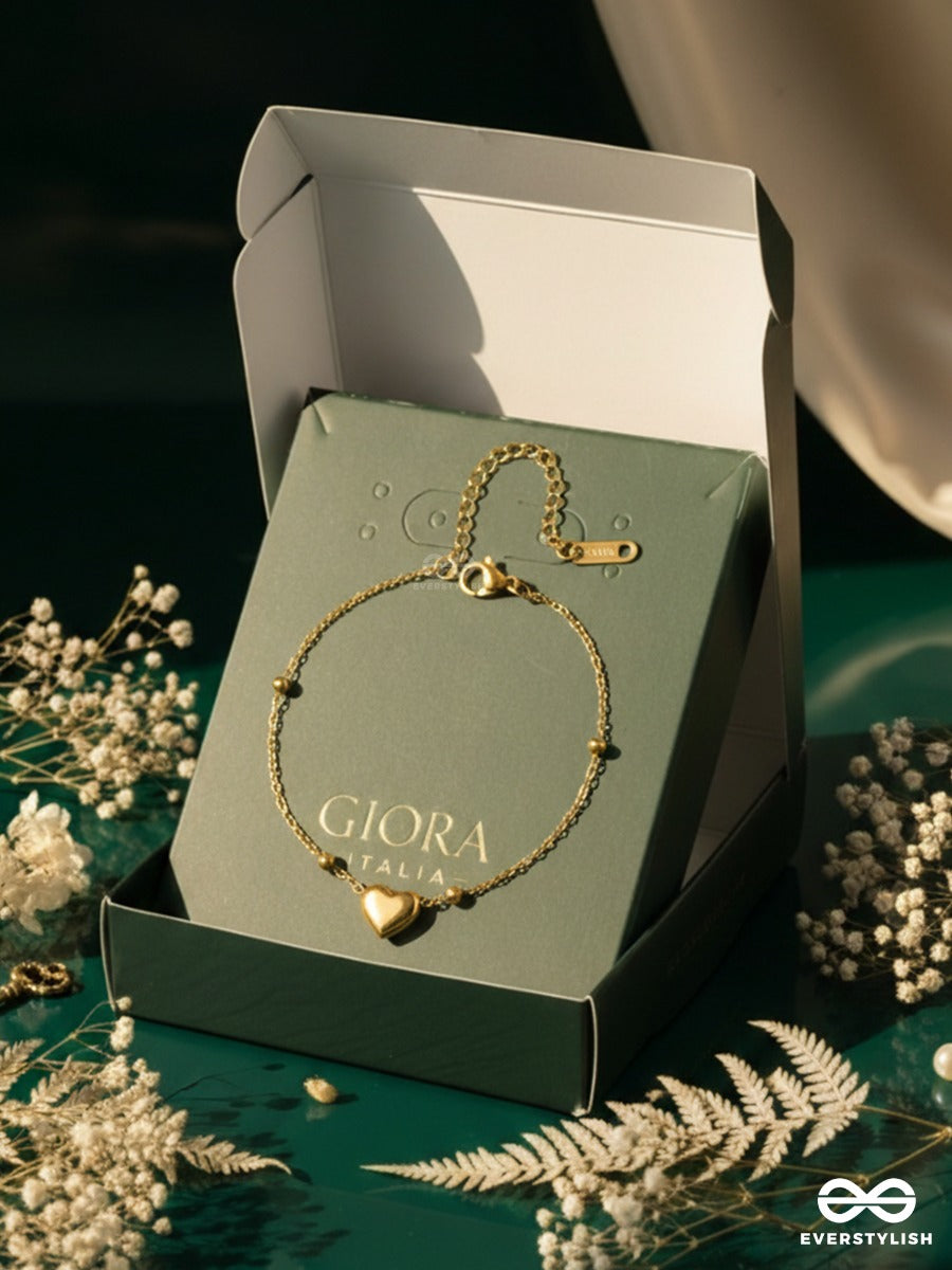 Giora Italia - The Forever Love – Stainless Steel 18K Gold Plated Anti-Tarnish Classic Heart Bracelet