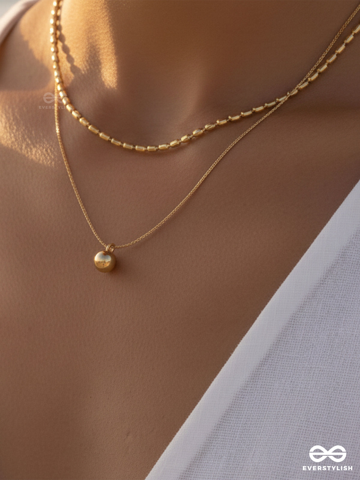Giora Italia - Aurora Drop- Stainless Steel 18K Gold Plated Anti-Tarnish Minimal Layered Necklace