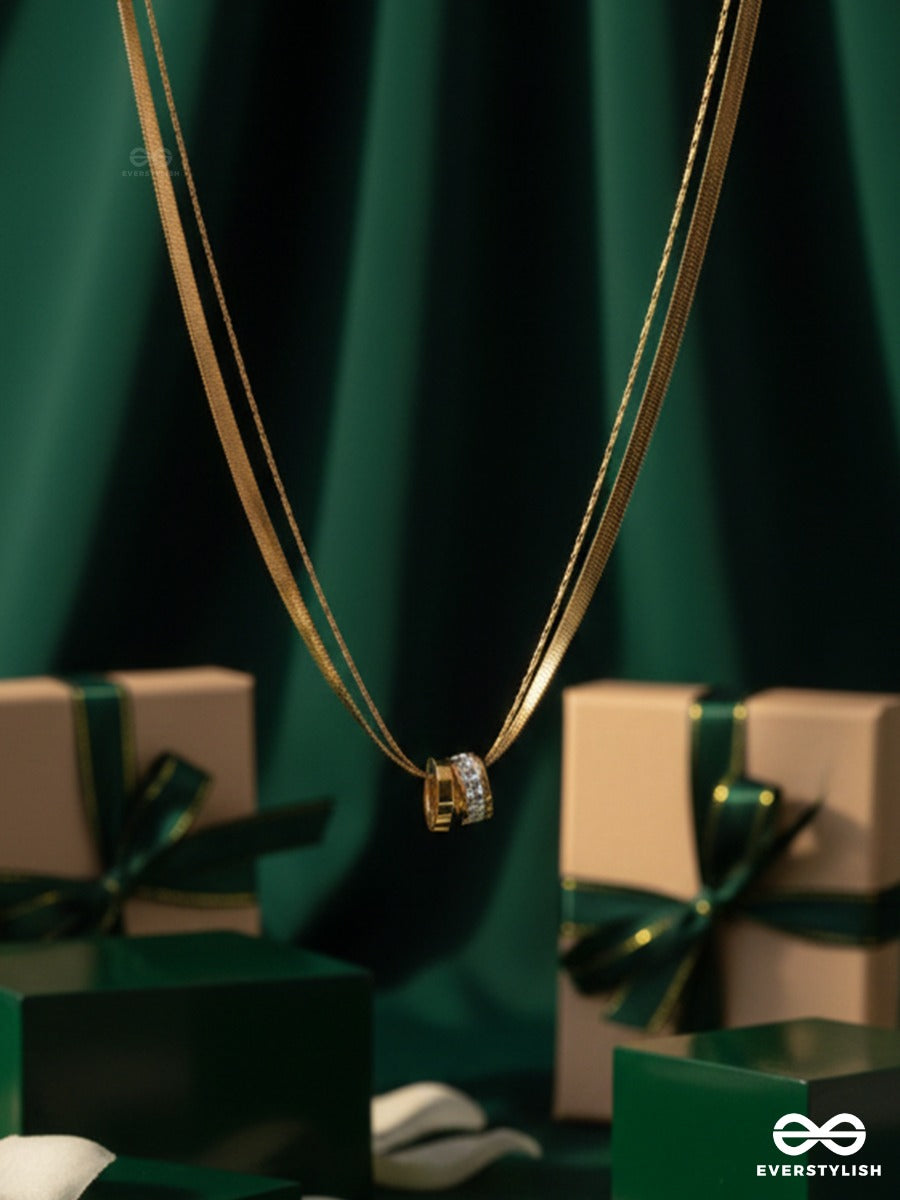 Giora Italia - The Twin Emphasis – Stainless Steel 18K Gold Plated Anti-Tarnish Layered Necklace