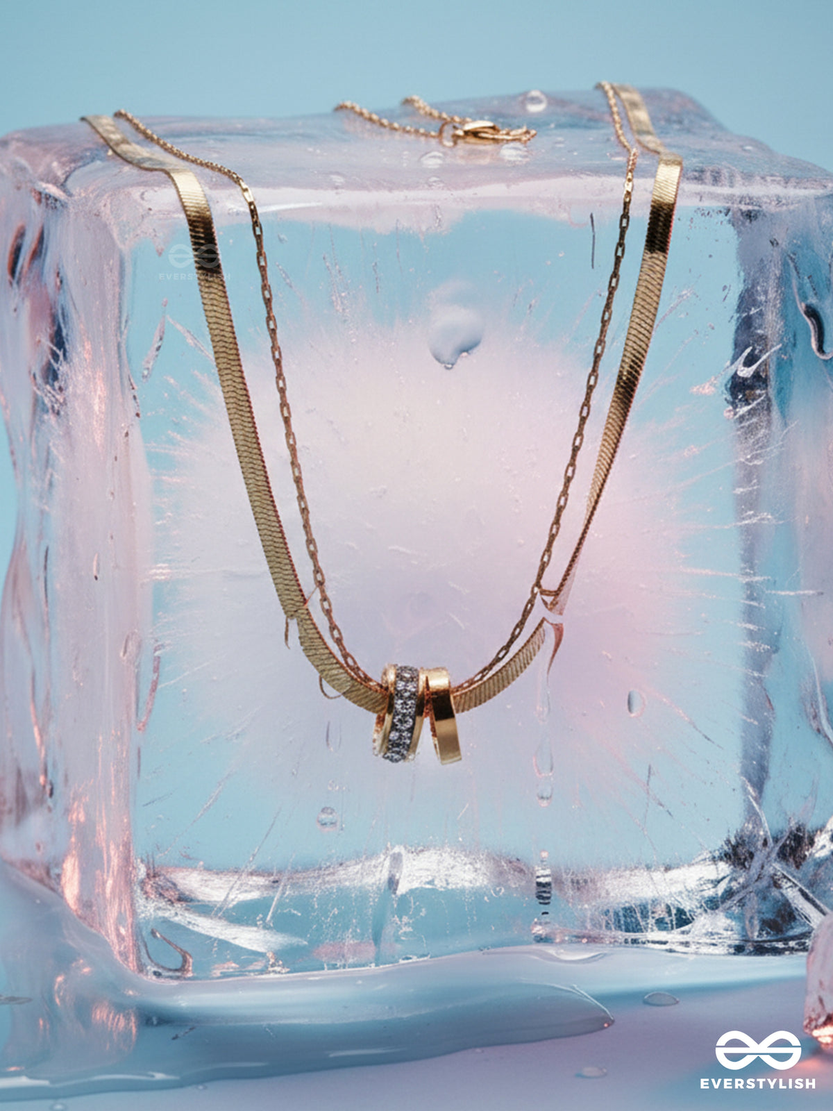 Giora Italia - The Twin Emphasis – Stainless Steel 18K Gold Plated Anti-Tarnish Layered Necklace
