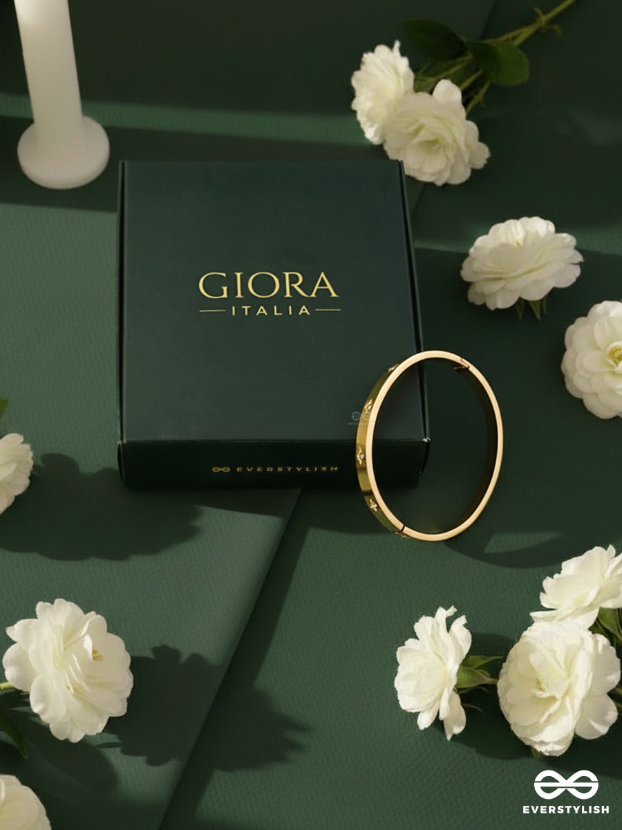Giora Italia - Lucenne - Stainless Steel 18K Gold Plated Anti-Tarnish Stone Bracelet