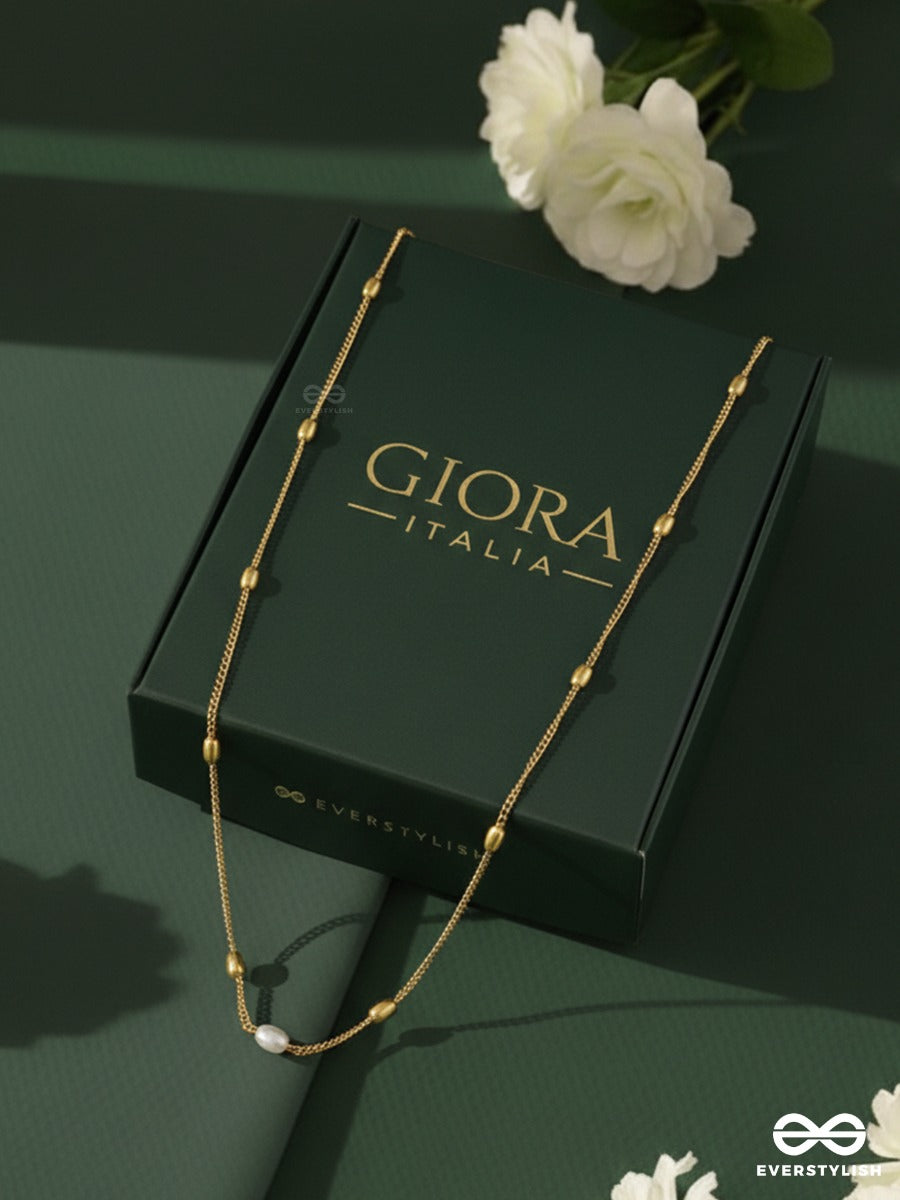 Giora Italia - Solar Trace – Stainless Steel 18K Gold Plated Anti-Tarnish Minimal Beaded Necklace