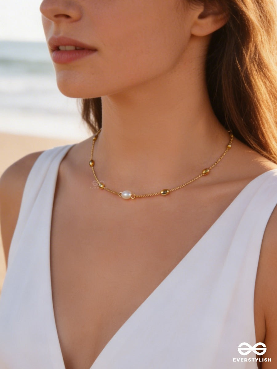 Giora Italia - Solar Trace – Stainless Steel 18K Gold Plated Anti-Tarnish Minimal Beaded Necklace