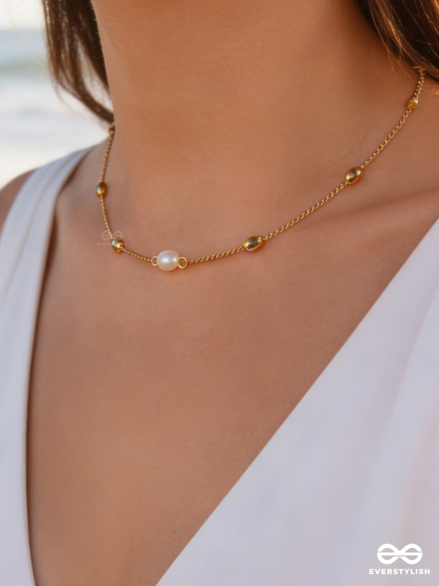 Giora Italia - Solar Trace – Stainless Steel 18K Gold Plated Anti-Tarnish Minimal Beaded Necklace
