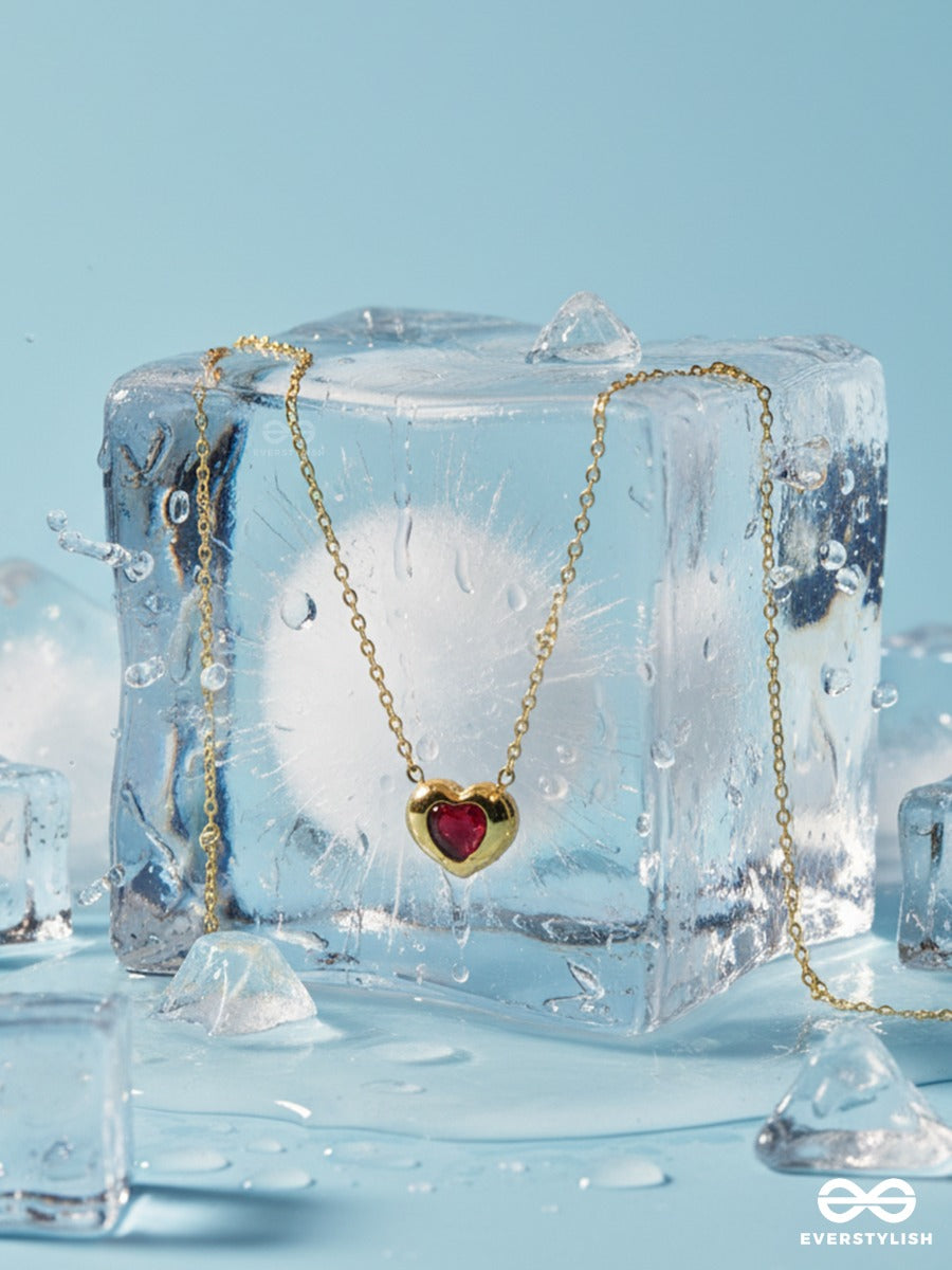 Giora Italia - Rubélle – Stainless Steel 18K Gold Plated Anti-Tarnish Red Heart Necklace