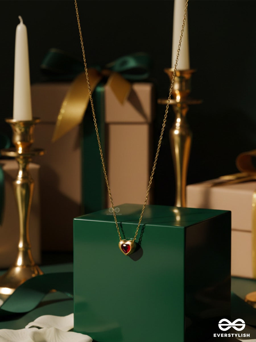 Giora Italia - Rubélle – Stainless Steel 18K Gold Plated Anti-Tarnish Red Heart Necklace
