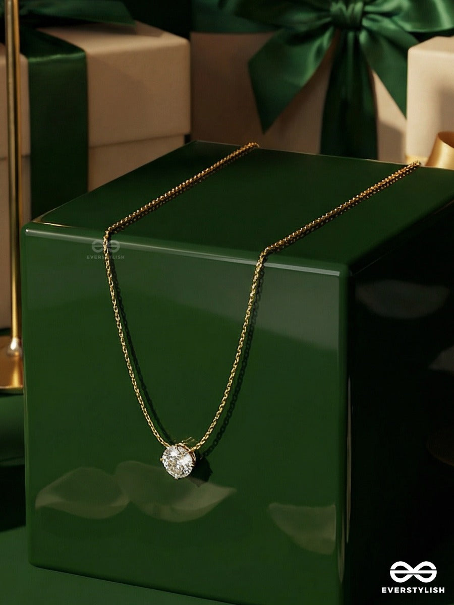 Giora Italia - Velora Shine – Stainless Steel 18K Gold Plated Anti-Tarnish Cubic Zirconia Stone Pendant Necklace
