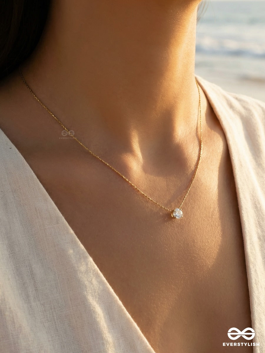 Giora Italia - Velora Shine – Stainless Steel 18K Gold Plated Anti-Tarnish Cubic Zirconia Stone Pendant Necklace