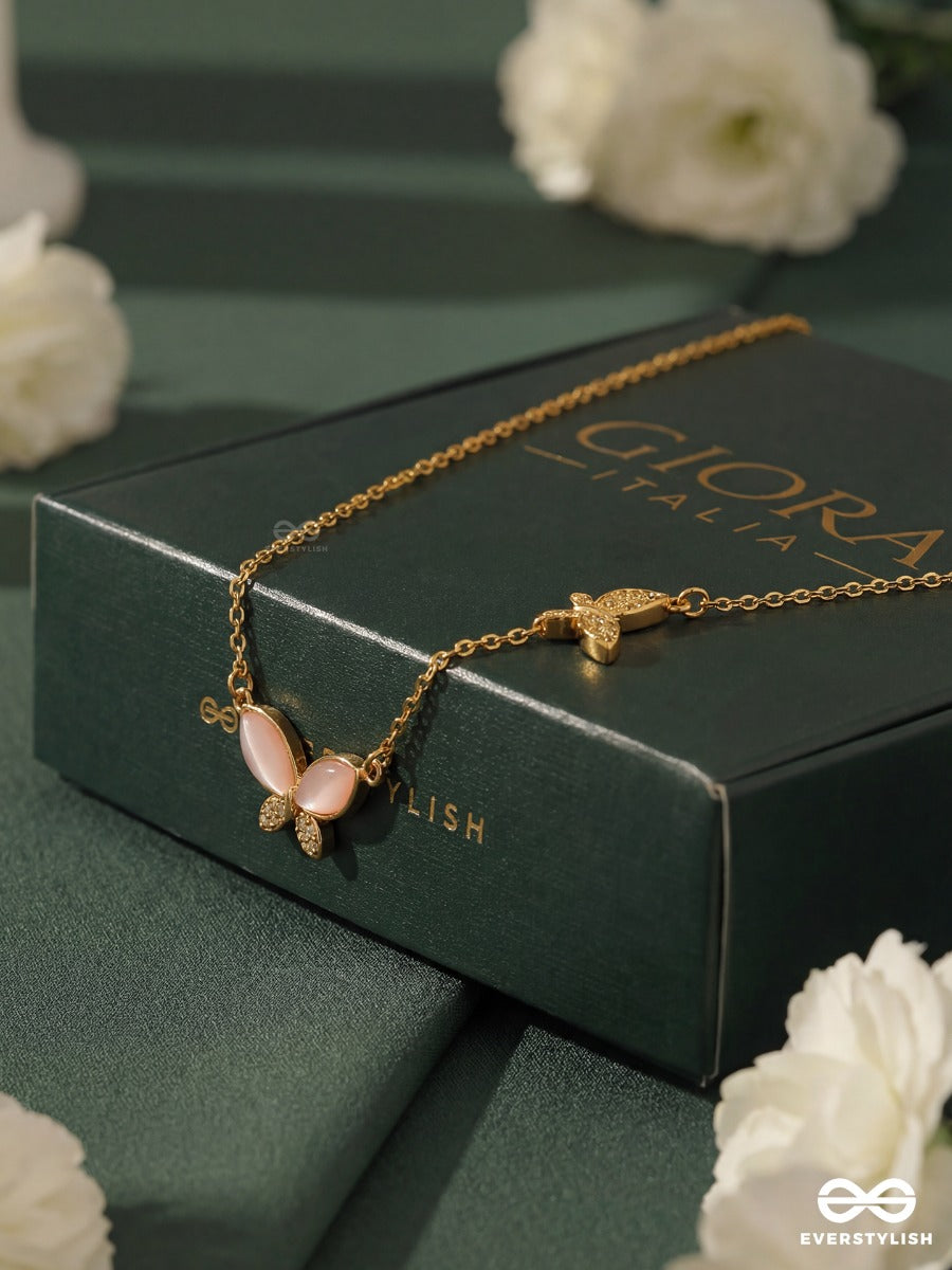 Giora Italia - Winged Trace – Stainless Steel 18K Gold Plated Anti-Tarnish Minimal Butterfly Pendant Necklace