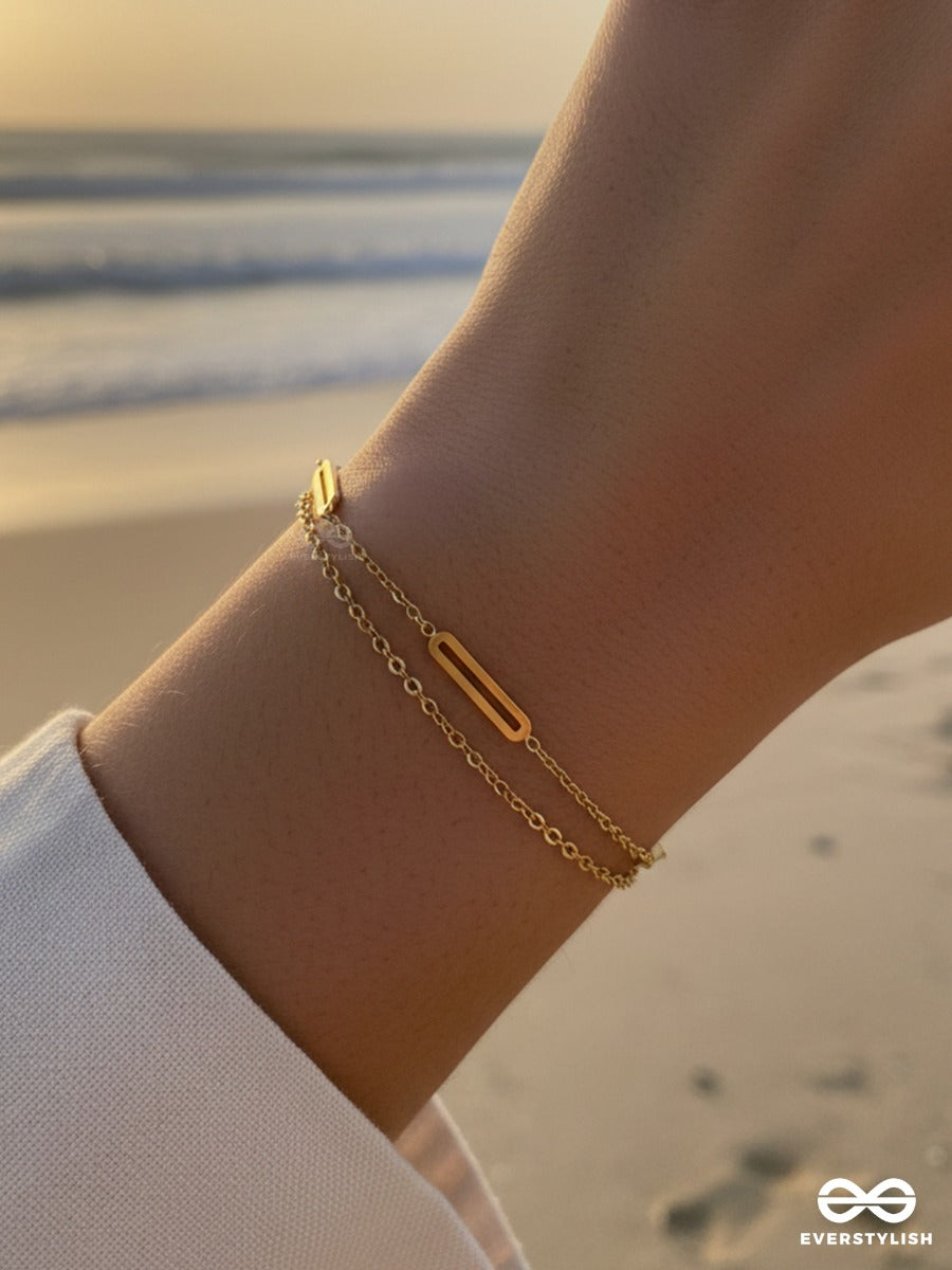 Giora Italia - Rael Sign – Stainless Steel 18K Gold Plated Anti-Tarnish Structured Layer Bracelet