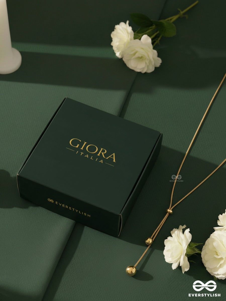 Giora Italia - Valencia Drape – Stainless Steel 18K Gold Plated Anti-Tarnish Long Drop Necklace