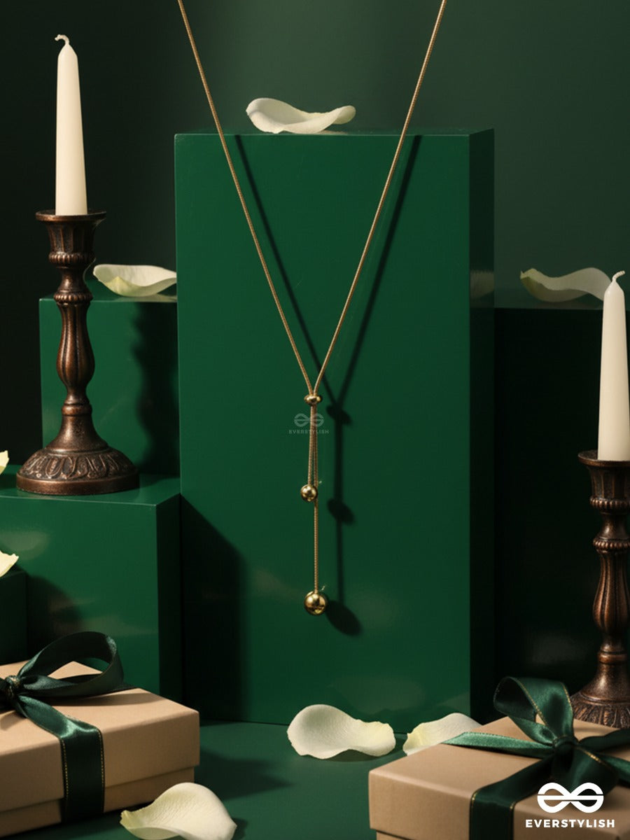 Giora Italia - Valencia Drape – Stainless Steel 18K Gold Plated Anti-Tarnish Long Drop Necklace