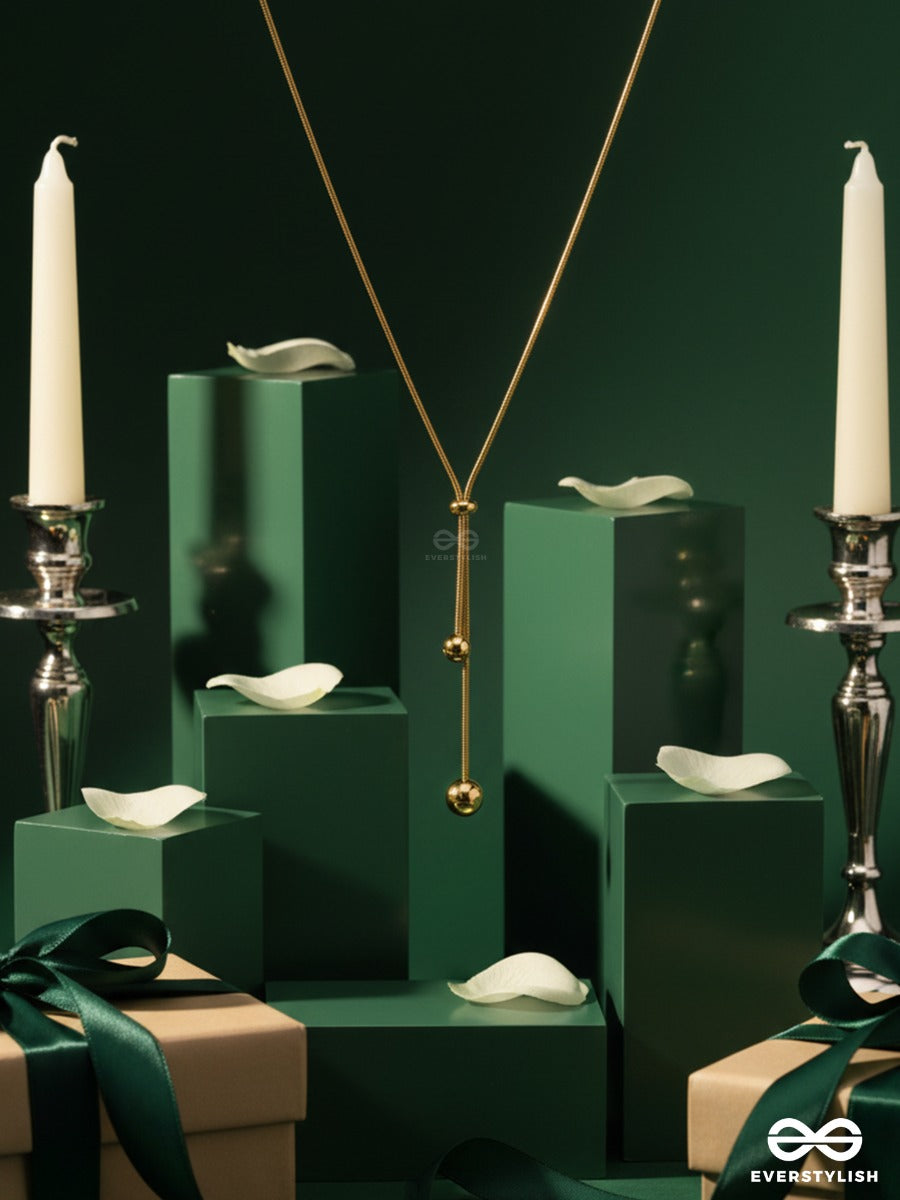Giora Italia - Valencia Drape – Stainless Steel 18K Gold Plated Anti-Tarnish Long Drop Necklace