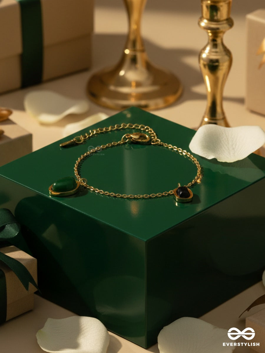 Giora Italia - Velora Green – Stainless Steel 18K Gold Plated Anti-Tarnish Delicate Gem Bracelet