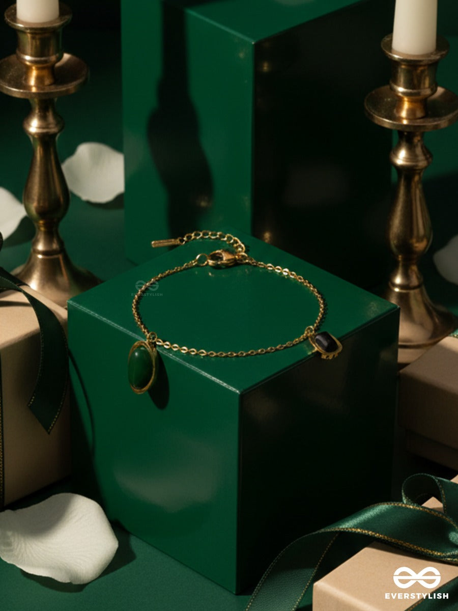 Giora Italia - Velora Green – Stainless Steel 18K Gold Plated Anti-Tarnish Delicate Gem Bracelet
