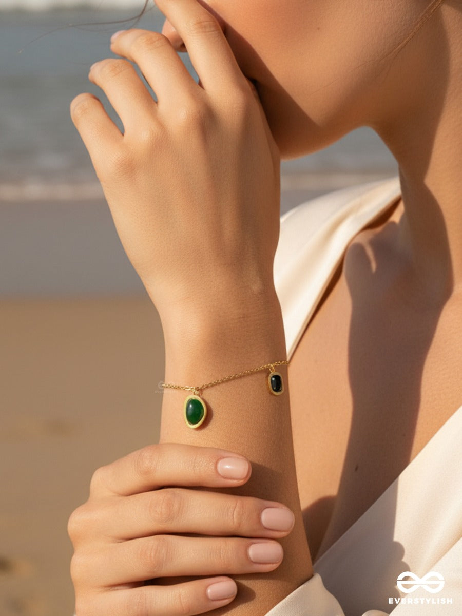 Giora Italia - Velora Green – Stainless Steel 18K Gold Plated Anti-Tarnish Delicate Gem Bracelet