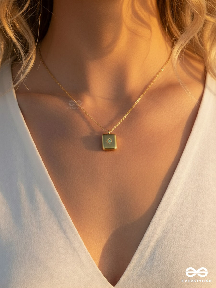 Giora Italia - Golden Tab – Stainless Steel 18K Gold Plated Anti-Tarnish Tag Pendant Necklace