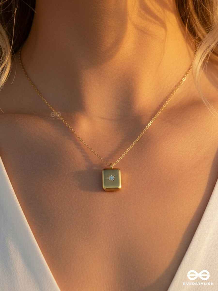 Giora Italia - Golden Tab – Stainless Steel 18K Gold Plated Anti-Tarnish Tag Pendant Necklace