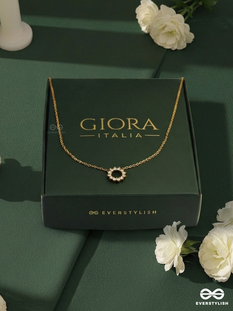 Giora Italia - Solara Ring – Stainless Steel 18K Gold Plated Anti-Tarnish Celestial Pendant Necklace