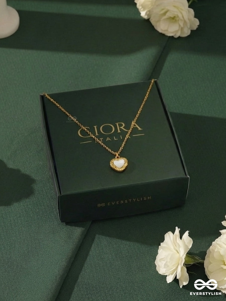 Giora Italia - Heart Emblem – Stainless Steel 18K Gold Plated Anti-Tarnish Heart Pendant Necklace