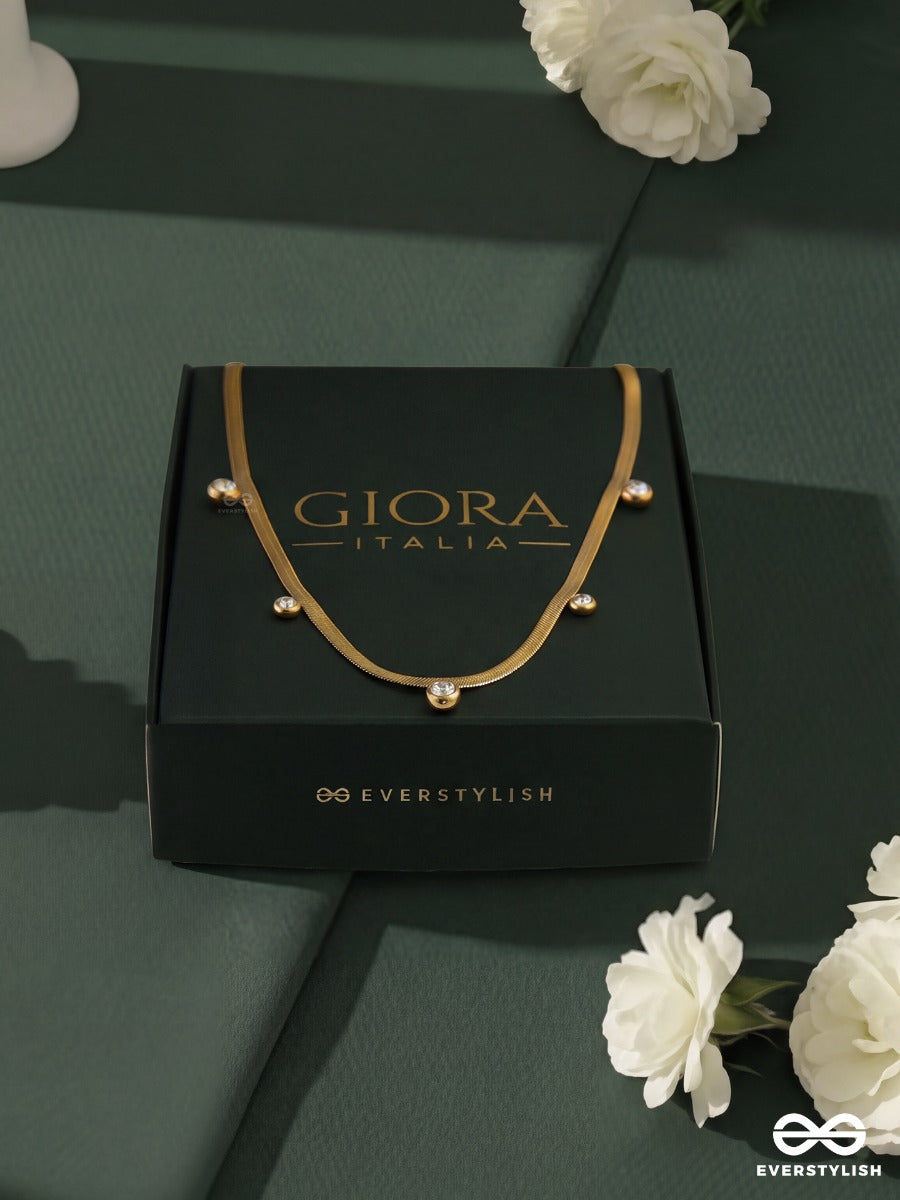 Giora Italia - Ravelin Flow – Stainless Steel 18K Gold Plated Anti-Tarnish Detail Neckpiece