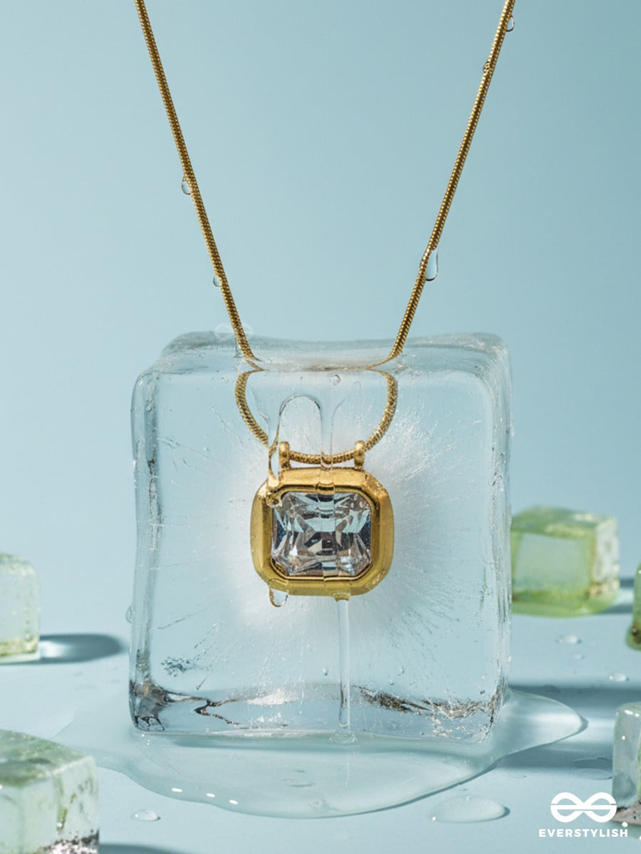 Giora Italia - Prisma Core – Stainless Steel 18K Gold Plated Anti-Tarnish Stone Pendant Necklace
