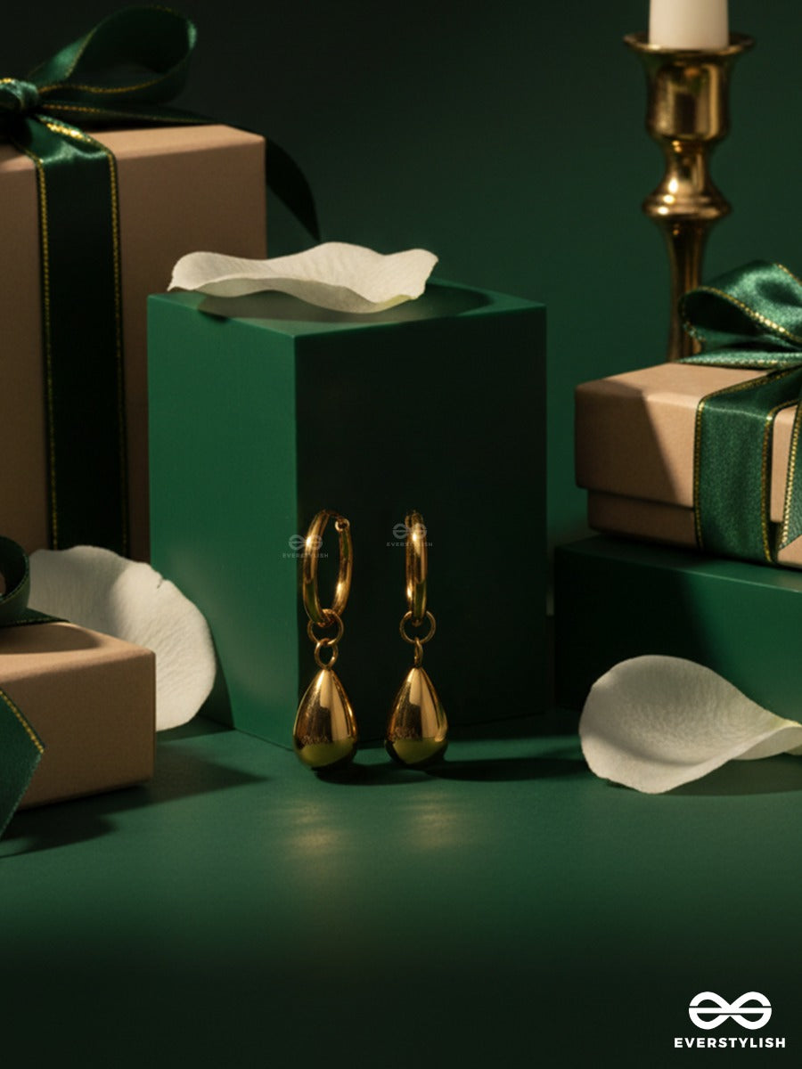 Giora Italia - Sleek Drizzle – Stainless Steel 18K Gold Plated Anti-Tarnish Modern Drop Earrings